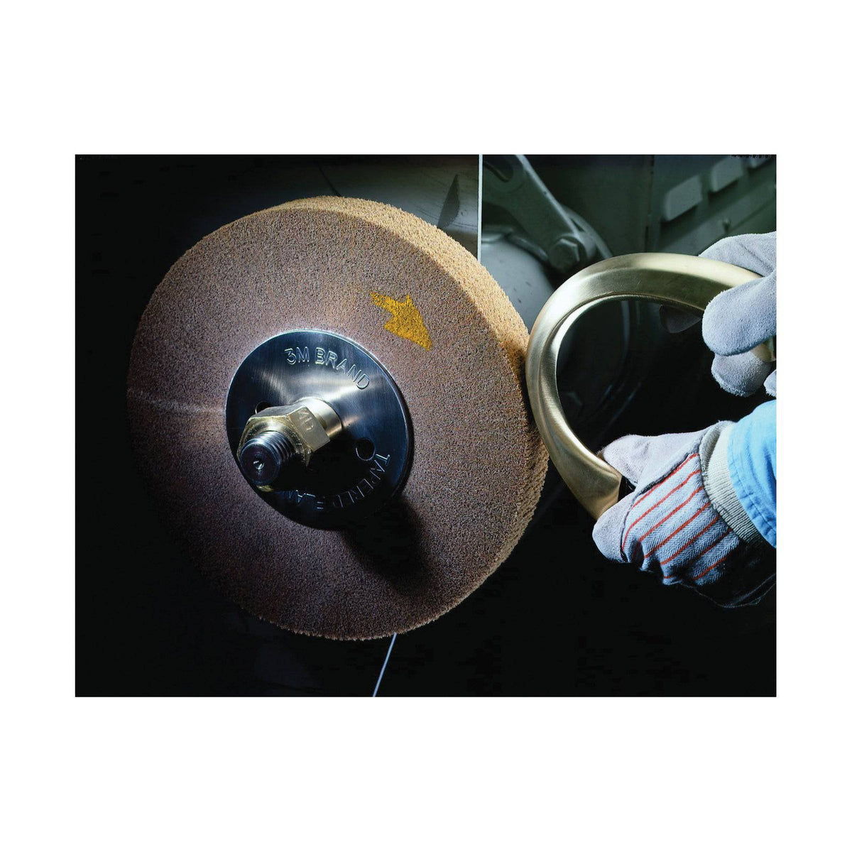 3M Scotch-Brite SB69312 non-woven wheels for cutting and polishing, 6x3x2 inch flap wheels for metal finishing.