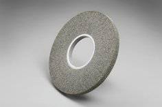 3M Scotch-Brite Ex3 Deburring Wheel, non-woven wheel for metal finishing and surface smoothing on industrial tools.