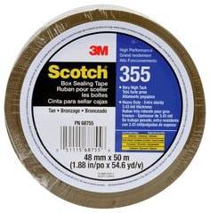 3M Scotch 355 Tan box sealing tape, 48mm x 50m, packaging tape for sealing cartons and parcels