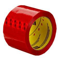 3M Scotch 373-72X50-RED box sealing tape in red, 72mm wide and 50m long, used for packaging and sealing boxes.