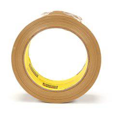 3M Scotch 375 Tan box sealing tape, 48mm x 50m, packaging tape for secure parcel sealing, beige color with dispenser edge.