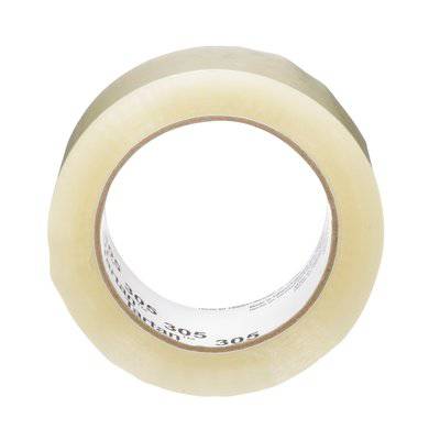 3M Tartan 305 clear box sealing tape 48mm x 100m for packaging and sealing cartons, transparent and durable.