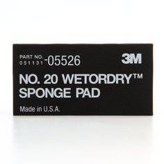 3M Wetordry wet/dry sponge pad, 2.75 x 5.5 inches, for polishing and sanding, shown in the image.
