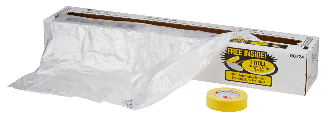 3M plastic sheeting 16 ft x 350 ft, durable poly film for protection, construction, or painting projects, textured surface visible