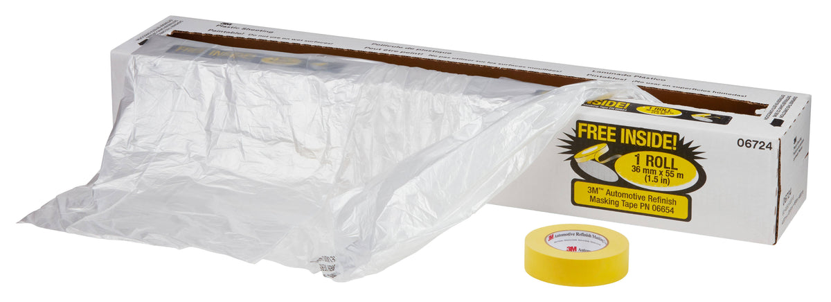3M plastic sheeting 16 ft x 350 ft, durable poly film for protection, construction, or painting projects, textured surface visible