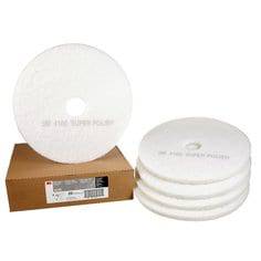 3M White Super Polish Pad 4100, 20-inch (508 mm) polishing pad for surface finishing and polishing applications.