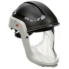 3M Versaflo M-305 hard hat assembly with standard visor and faceseal, designed for powered respirator safety equipment.