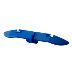 Blue 3M Versaflo M-316 replacement airflow deflector for powered respirators, shown attached to the mask.