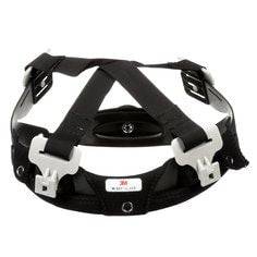 3M Versaflo M-350 powered respirator replacement head suspension showing adjustable straps and secure fit components.
