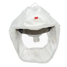 3M Versaflo S-133S-5 white headcover with integrated head suspension for powered respirators, small/medium size.