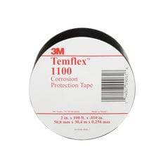 3M Temflex 1100 unprinted black corrosion protection tape, 2-inch x 100 ft, used for general corrosion resistance and insulation.