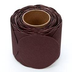 Self-adhesive 3M Stikit PSA Discs with aluminum oxide, 5-inch cloth abrasive discs for finishing and sanding applications.