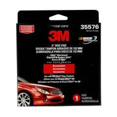 3M PSA Stikit Disc Pad 6-inch (15.24 cm) for use with abrasive discs, shown mounted on a sanding tool.