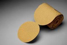 3M AB27412 self-adhesive paper PSA discs, 6-inch aluminum oxide abrasive discs in 150 grit for sanding and grinding applications.