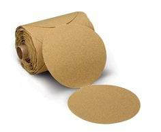 3M AB86470 self-adhesive paper PSA discs with aluminum oxide abrasive in 120 grit, 6-inch diameter for surface finishing.