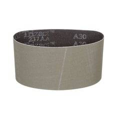 3M Trizact AB69679 sanding belts with gray open aluminum oxide cloth, 3-1/2 x 15-1/2 inches for versatile abrasive grinding.