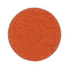 3M 3-inch orange Roloc cloth disc with 36 grit ceramic alumina abrasive for quick change grinding and surface preparation.