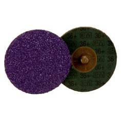 3M Cubitron II Roloc Fibre Disc 36+, 3-inch quickchange abrasive disc for grinding and finishing applications.