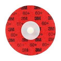 3M Cubitron II Roloc Durable Edge Disc 984F TR 60+ YF-weight, 3-inch quick-change abrasive disc for grinding and finishing.