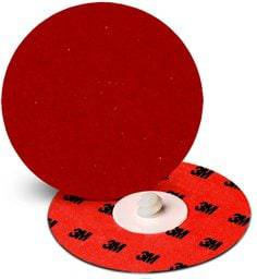 3M Cubitron II 1-inch Roloc quick-change disc with durable edge, 60+ grit, YF weight, used for grinding and surface preparation.