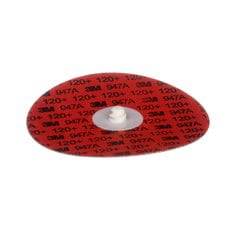 3M Cubitron II 3-inch Quickchange Roloc TR maroon cloth disc with 120 grit, durable edge, ceramic alumina, for grinding and finishing.