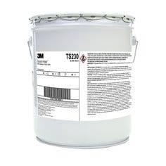 3M Scotch-Weld TS230 polyurethane reactive adhesive in black, 5-gallon pail, shown in a large industrial container.