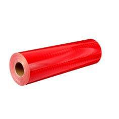 3M 3932 high-intensity prismatic reflective sheeting in red, 24 inches by 50 yards, shown on a roll for visibility.