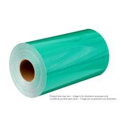 3M Diamond Grade 4097-12 reflective sheeting in green, 3/4 inch by 100 yards, shown rolled out on a surface.