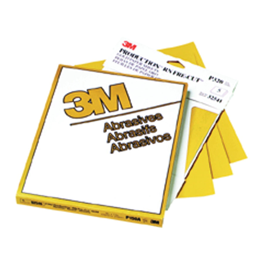3M 02544 - 9 Inch X 11 Inch Production Resinite Gold 220 Grit Aluminum Oxide 216U Paper Sanding Sheets 7000118283 - eGrimesDirect