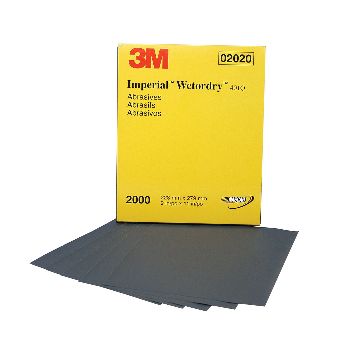 3M Wetordry Sandpaper sheet with 2000 grit silicon carbide, 9x11 inches, suitable for fine sanding and polishing tasks.