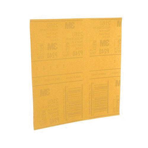 3M Production Resinite Gold 400 Grit Aluminum Oxide Sanding Sheets, 9x11 inches, for finishing and sanding projects.