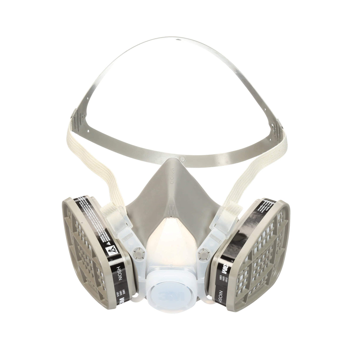 3M 5201 Organic Vapour Respirator Assembly in medium size with adjustable straps and face seal for respiratory protection.