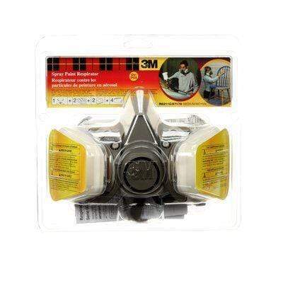 3M R6211C P95 spray paint respirator in medium size with adjustable straps and dual cartridge filters for respiratory protection.