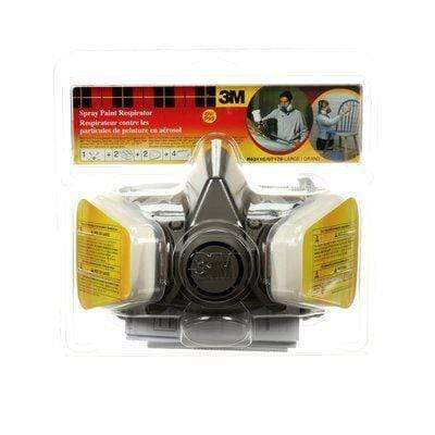 3M R6311C P95 spray paint respirator in large size, shown with adjustable straps and face seal for protection during painting tasks.