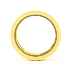 3M Riveters Tape 695 in yellow with white adhesive, 1 inch by 36 yards, shown in a bulk roll for industrial use.