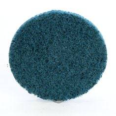 3M Scotch-Brite Roloc surface conditioning disc, 2-inch, very fine grit, no hole, used for grinding and finishing surfaces.