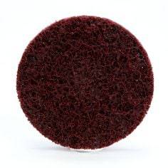 3M Scotch-Brite Roloc surface conditioning disc, non-woven quick change, medium grit, 3-inch diameter for surface finishing.