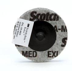 3M Scotch-Brite SB17185 Roloc EXL unitized wheel, 2-inch diameter, medium grit, no hole for grinding and surface finishing.