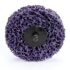 3M Scotch-Brite SB48927 Roloc Clean & Strip XT disc, 3-inch no-hole, extra-coarse abrasive disc for surface cleaning.
