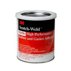 3M Scotch-Weld 847 Nitrile Rubber &amp; Gasket Adhesive in brown, 1-quart bottle, high-performance adhesive for rubber and gaskets.