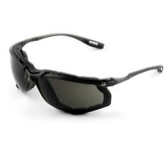 3M Virtua safety glasses with gray anti-fog lenses, foam gasket, cord control system, designed for eye protection.
