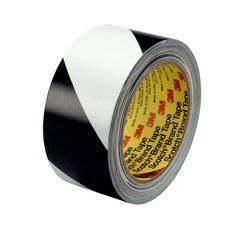 3M Safety Stripe Tape 5700 in black and white, 3-inch x 36 yards, with 5.4mil thickness, used for safety marking and visibility.