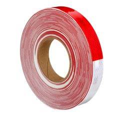 3M Diamond Grade 983-326 truck conspicuity safety tape in red and white, 1 inch by 50 yards, non-DOT, no logo.