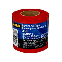 3M Scotch 356 - Barricade Tape Red - "Danger" (3 Inch x 300 ft) 7100115080 - eGrimesDirect