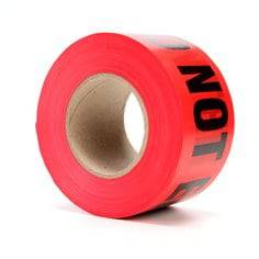 Red 3M Scotch 362 barricade safety tape with "Danger" warning, 3 inches wide and 1000 feet long, for hazard marking.