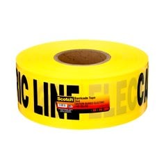 3M Scotch 364 - Buried Barricade Tape Yellow "Caution Bured Electric Line Below" (3 Inch x 1000) 7000031774 - eGrimesDirect