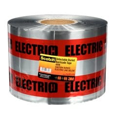 3M Scotch 408 - Detectable Buried Barricade Tape Red "Caution Buried Electric Line Below" (6 Inch x 1000 ft) 7000133192 - eGrimesDirect