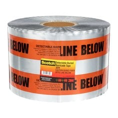 3M Scotch 409 - Detectable Buried Barricade Tape Orange "Caution Buried Fibre Optic Line Below" (6 Inch x 1000 ft) 7000133193 - eGrimesDirect