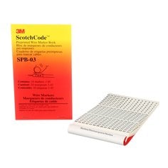 3M SPB-03 - ScotchCode Pre-Printed Wire Marker Book Number 1 - 45 7000132480 - eGrimesDirect