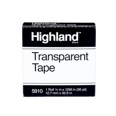 3M Highland 5910 - Transparent Tape (1/2 Inch x 36 Yards) 7100114320 - eGrimesDirect